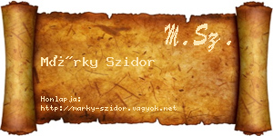 Márky Szidor névjegykártya